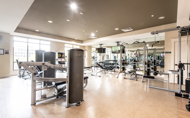 Fitness center at Palladian Place Apartments