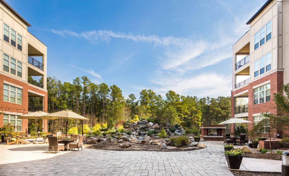 Apartments at Palladian Place retail shopping walkway